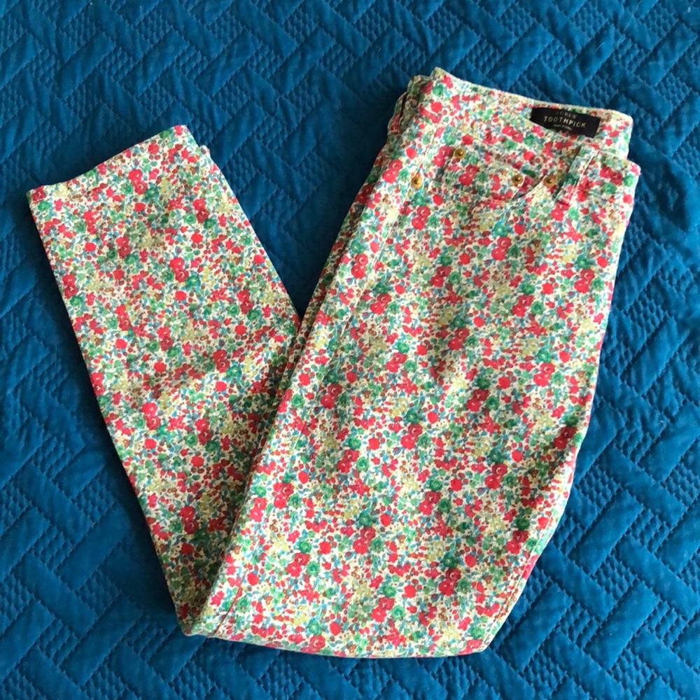 J. Crew toothpick jeans in floral print